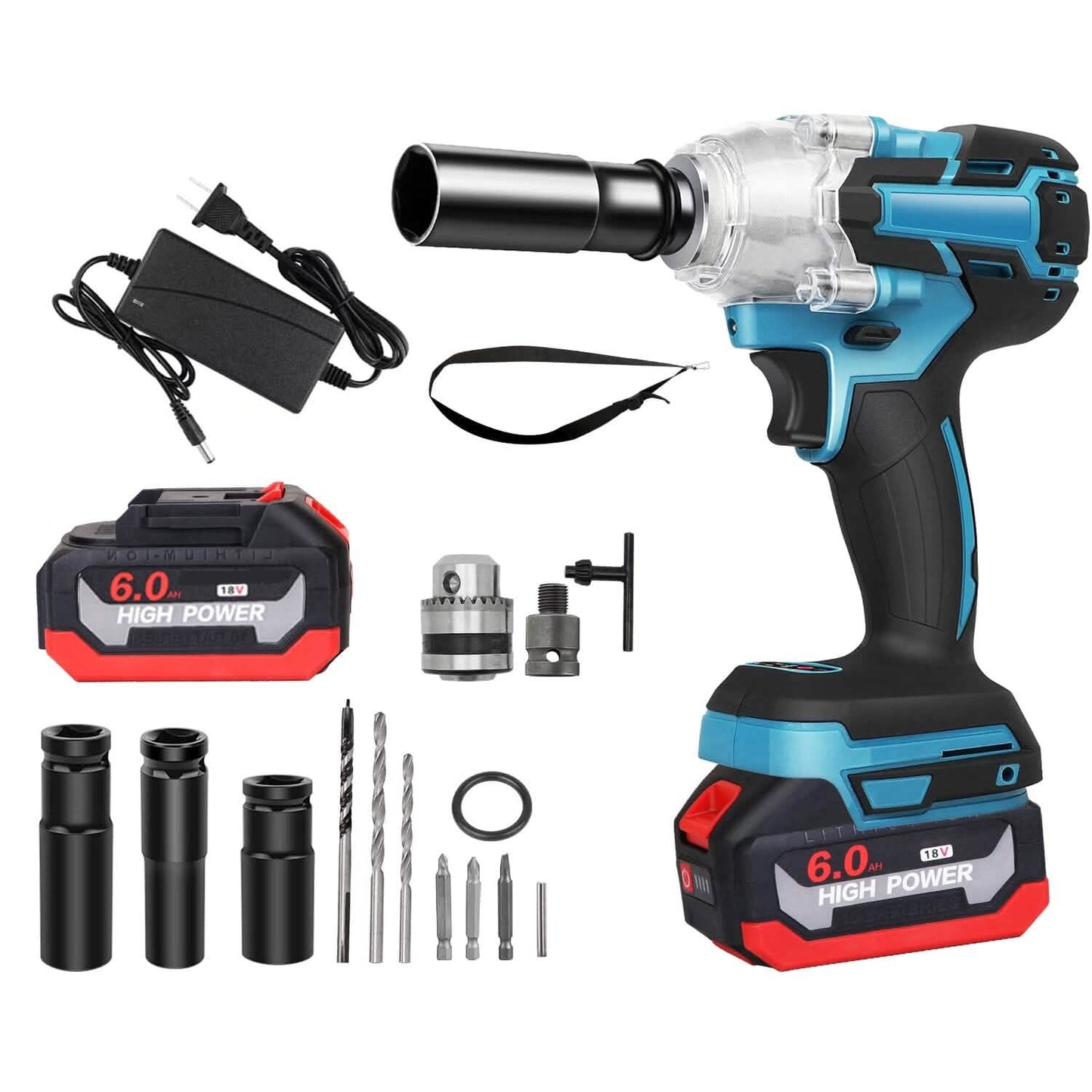 3-In-1 Cordless Electric Impact Wrench Drill Screwdriver with Brushless Motor Max 3450RPM Variable Speed DailySale