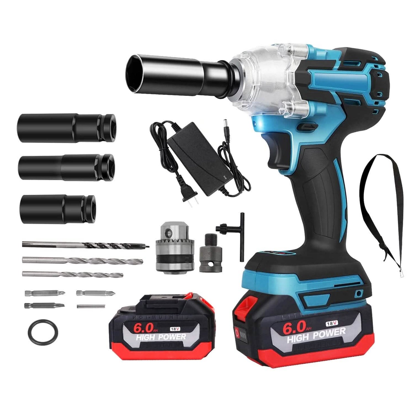 3-In-1 Cordless Electric Impact Wrench Drill Screwdriver with Brushless Motor Max 3450RPM Variable Speed DailySale