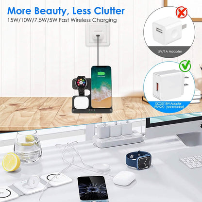3-in-1 Fast Wireless Charger for Qi-enable Phones, Earphones and Watches DailySale
