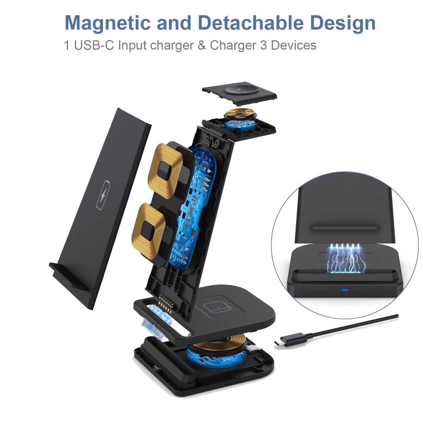 3-in-1 Foldable Fast Wireless Charging Stand DailySale
