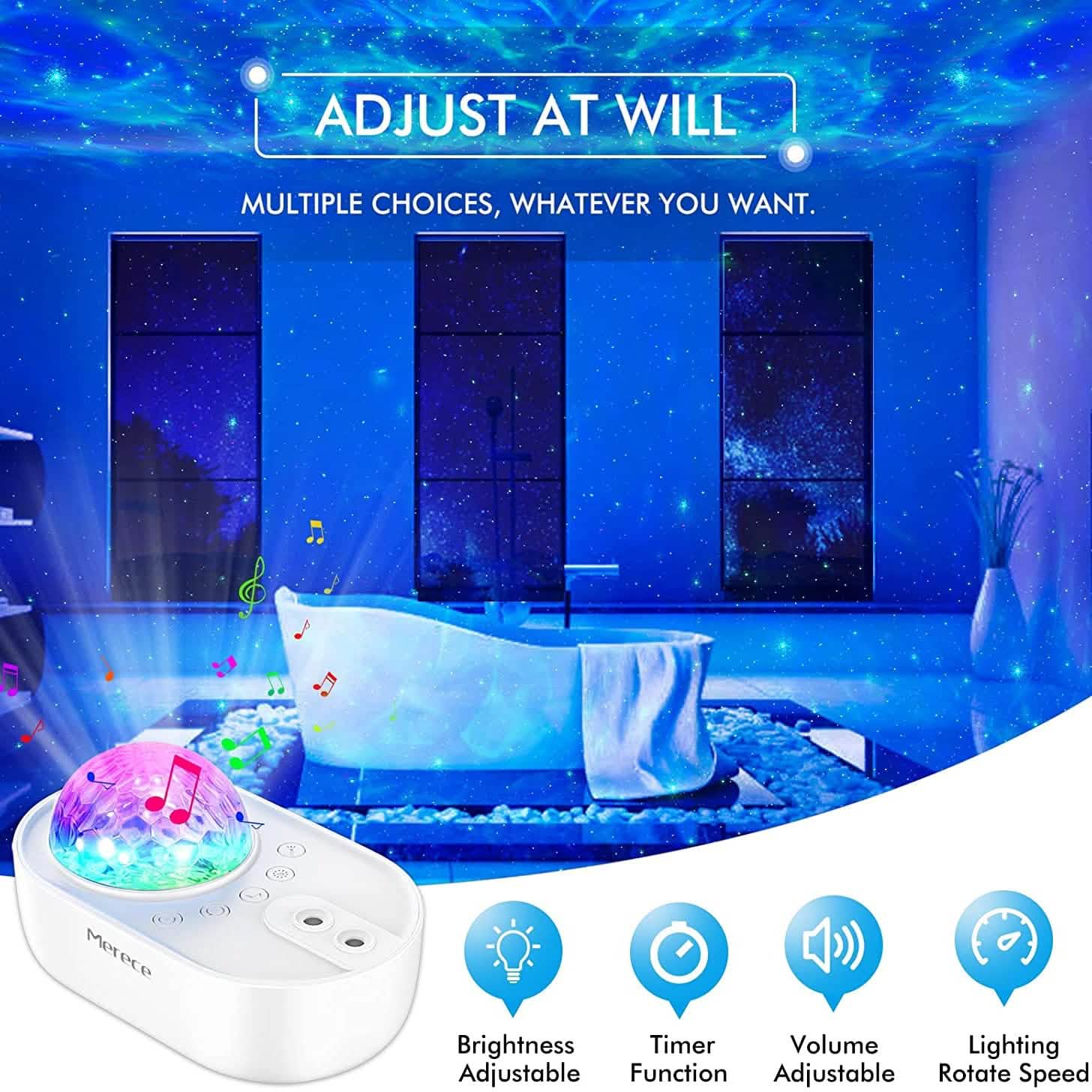 3-in-1 Galaxy Night Light Projector with Remote Control DailySale