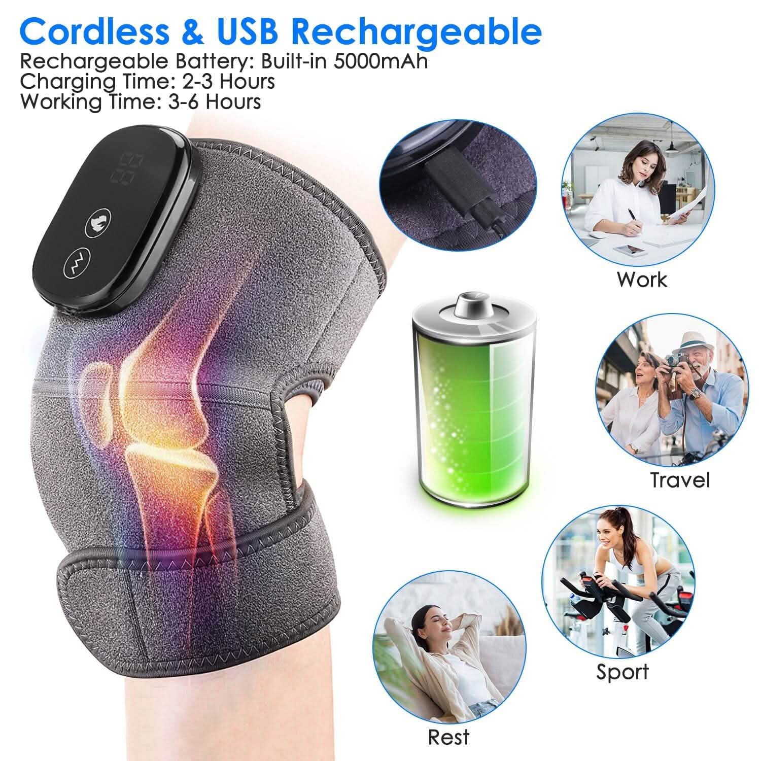 3-in-1 Heated Pads Massager with 3 Level Vibration DailySale