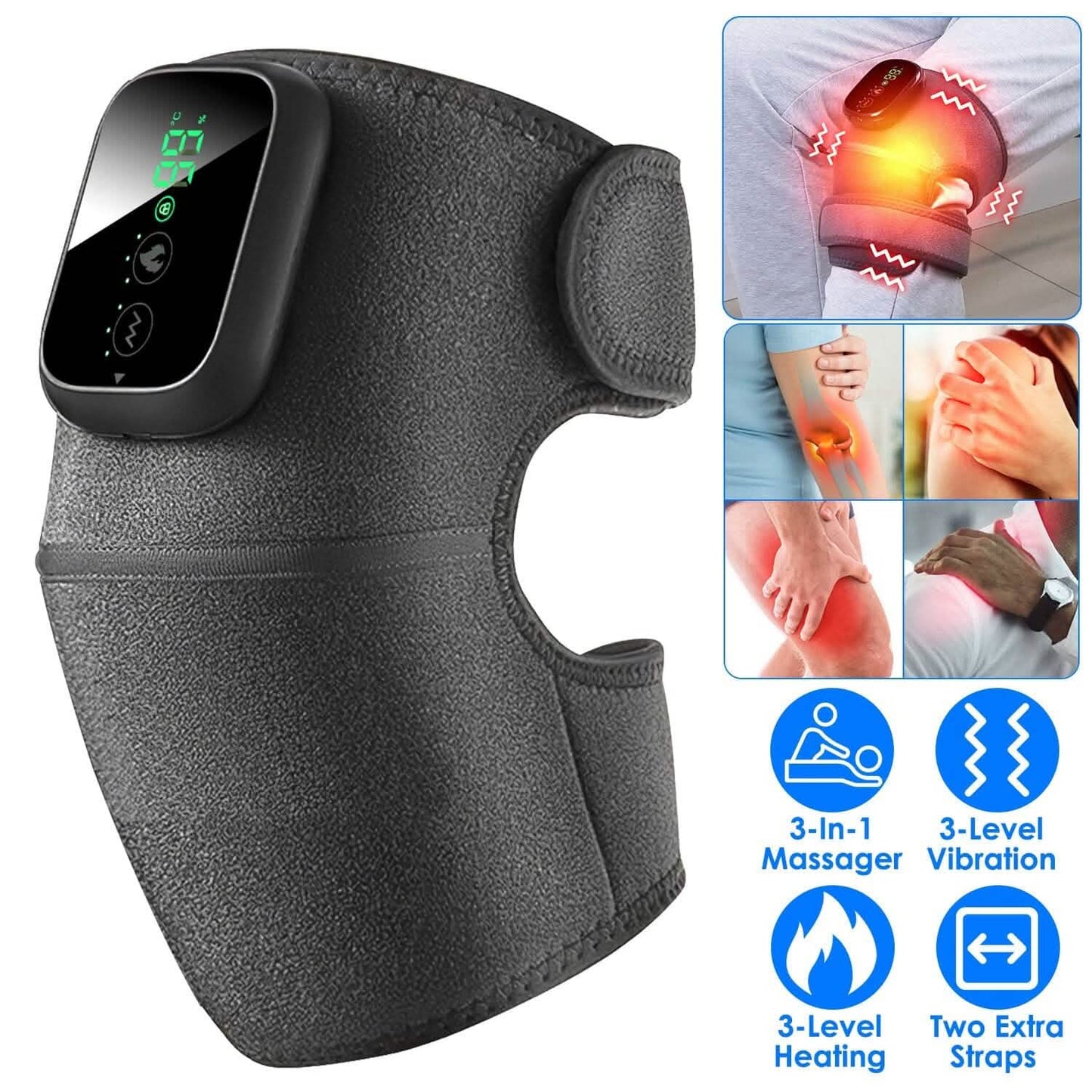 3-in-1 Heated Pads Massager with 3 Level Vibration DailySale