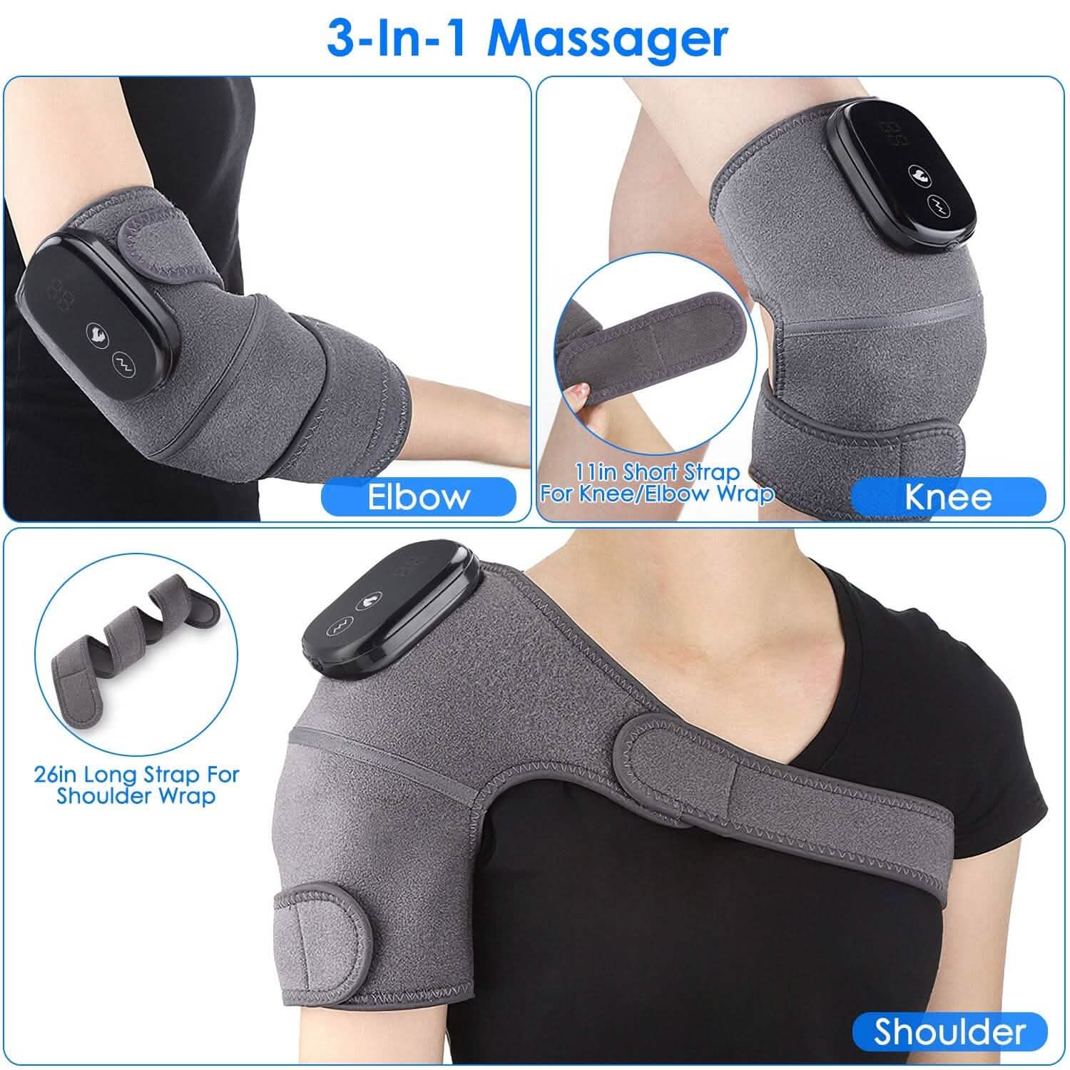 3-in-1 Heated Pads Massager with 3 Level Vibration DailySale