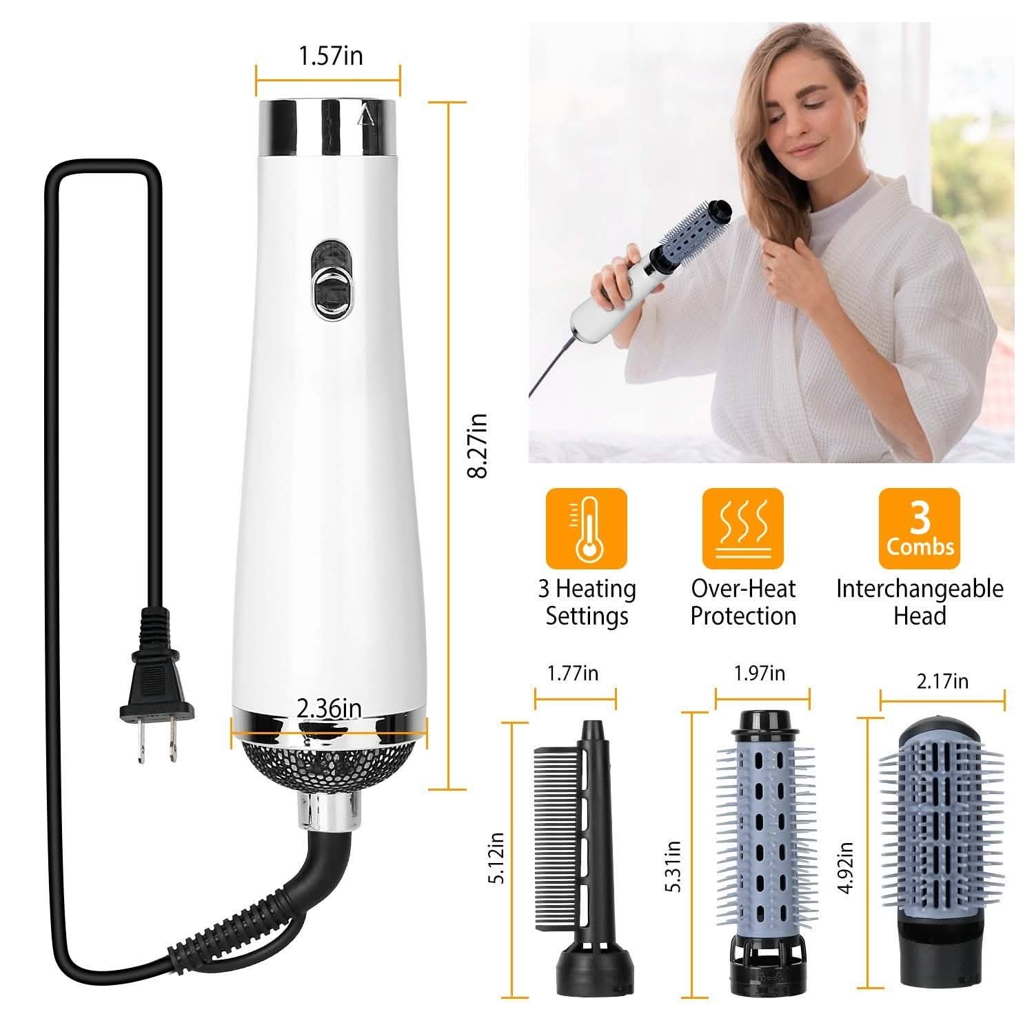 3-in-1 Hot Air Brush One-Step Hair Dryer Comb DailySale