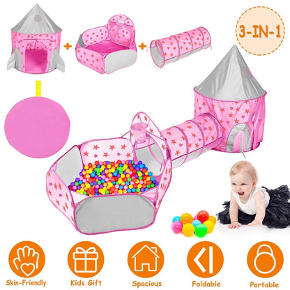3-in-1 Kids Play Tent Ball Pit Set DailySale