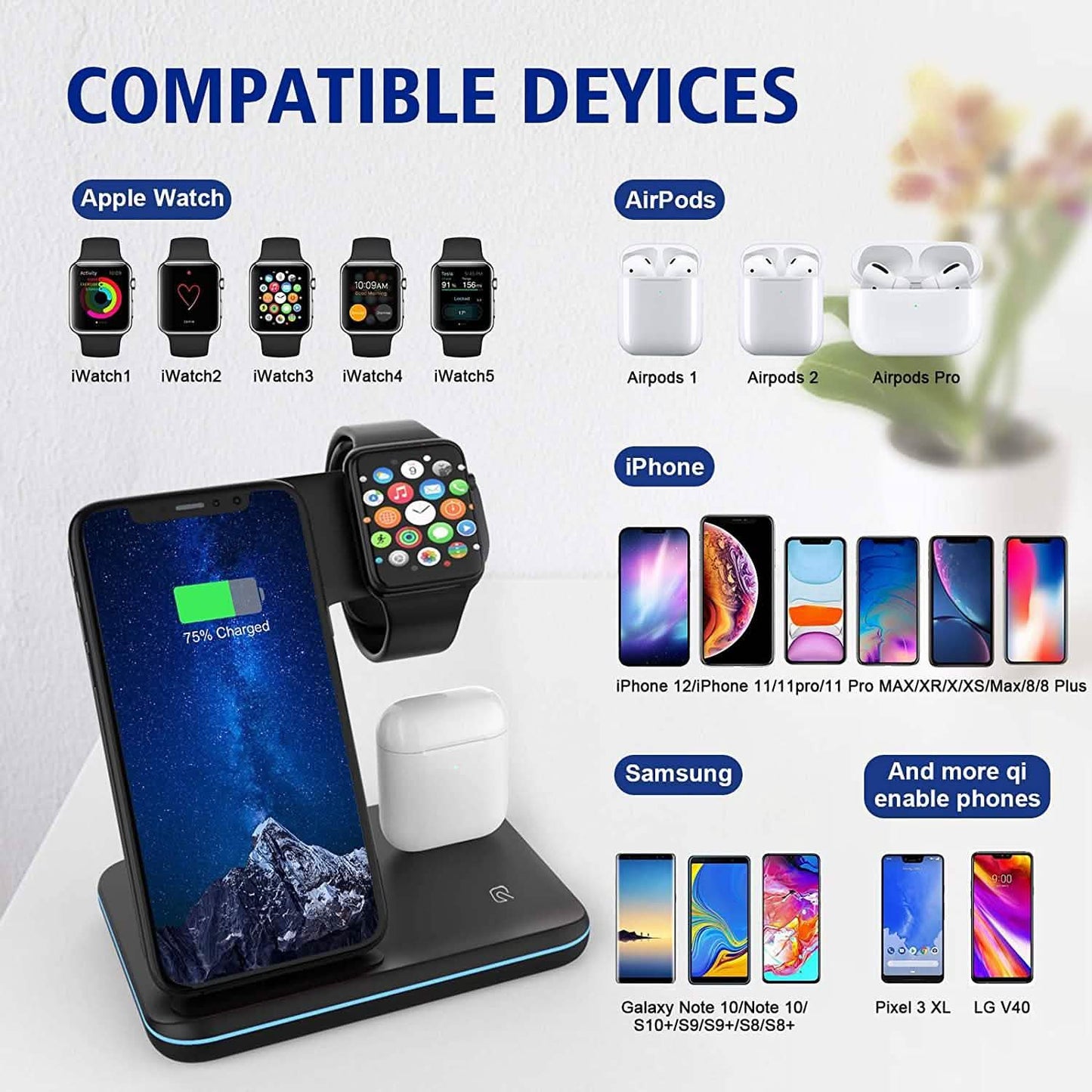 3-in-1 Qi-Certified 15W Fast Charging Station DailySale