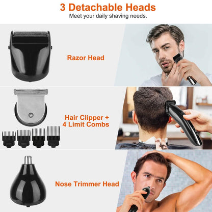 3-in-1 Rechargeable Hair Clipper Cordless Hair Trimmer Shaver DailySale
