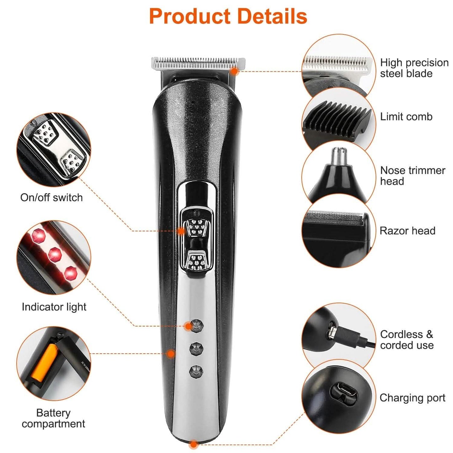3-in-1 Rechargeable Hair Clipper Cordless Hair Trimmer Shaver DailySale