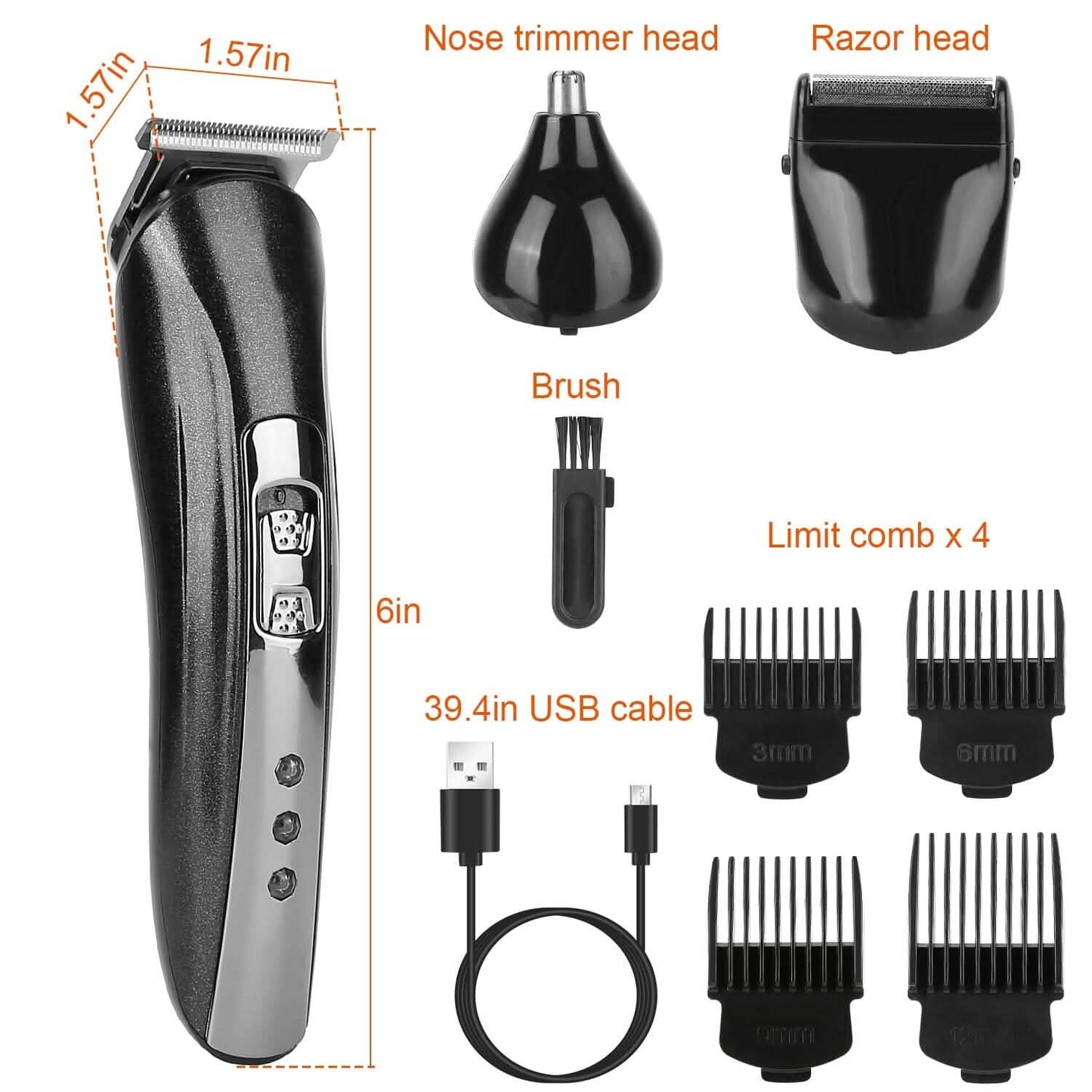 3-in-1 Rechargeable Hair Clipper Cordless Hair Trimmer Shaver DailySale