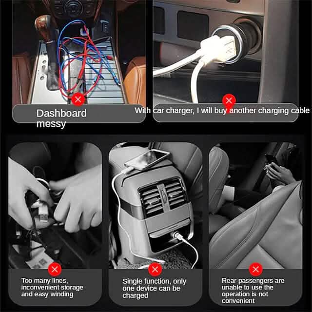 3-in-1 Retractable Car Phone Charger DailySale