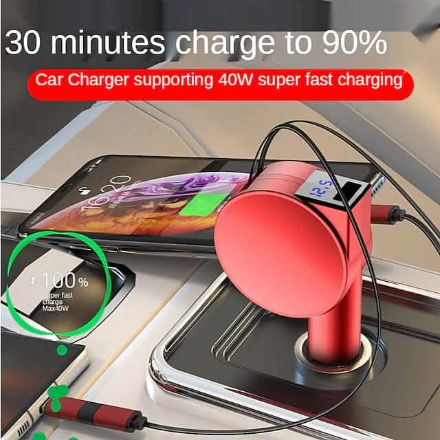 3-in-1 Retractable Car Phone Charger DailySale