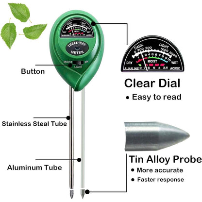 3-in-1 Soil Moisture Meter Probe Tester pH/Light for Plants DailySale