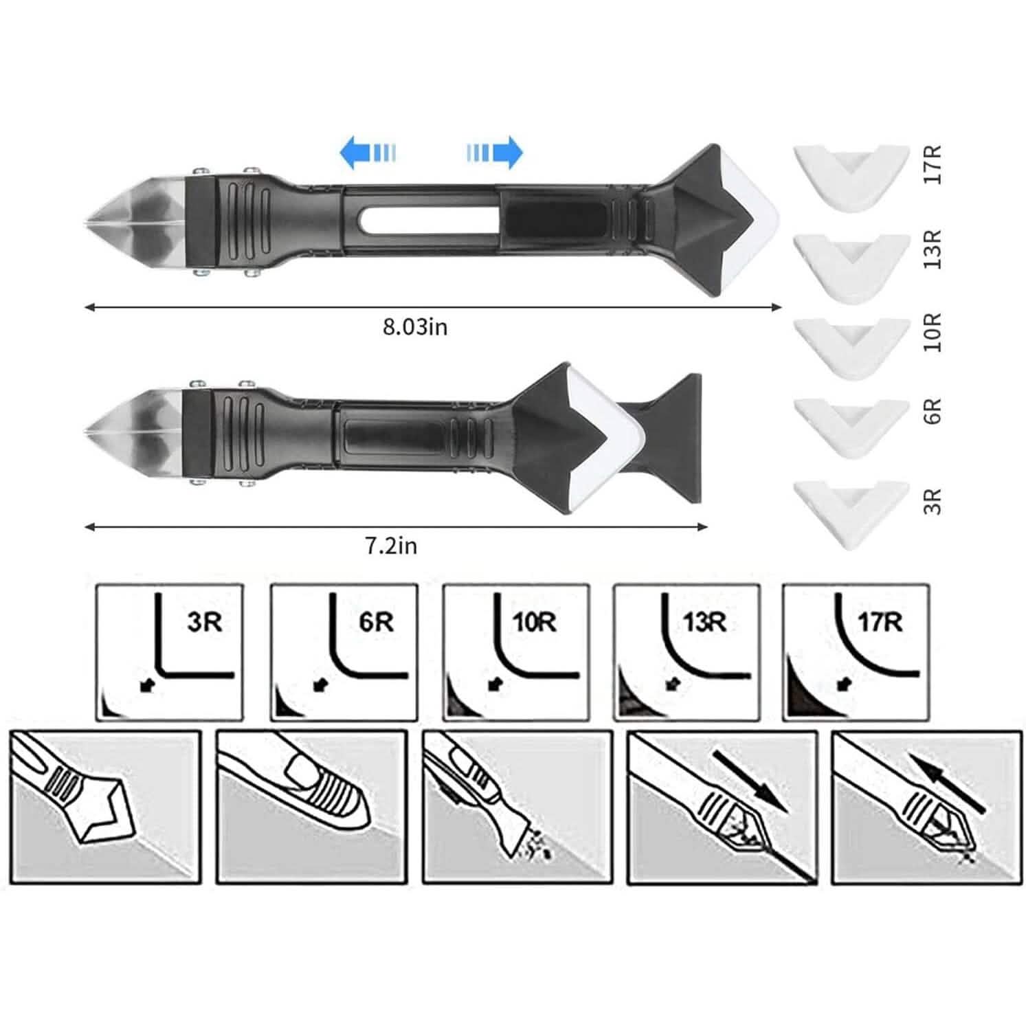 3-in-1 Stainless Steelhead Caulk Remover and Sealant Scraper DailySale