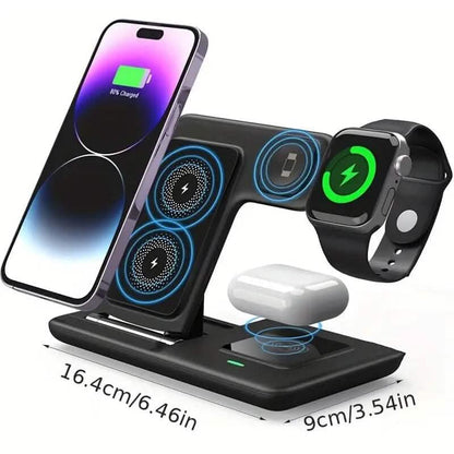 3-in-1 Wireless Charger Qi Fast 15W Charging Stand Pad DailySale