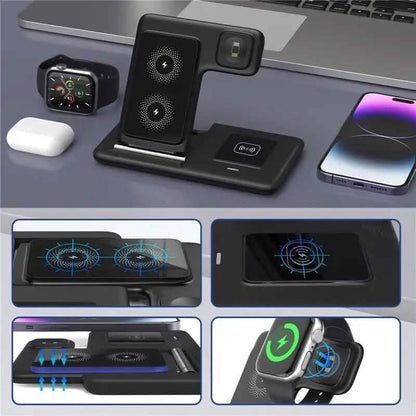 3-in-1 Wireless Charger Qi Fast 15W Charging Stand Pad DailySale