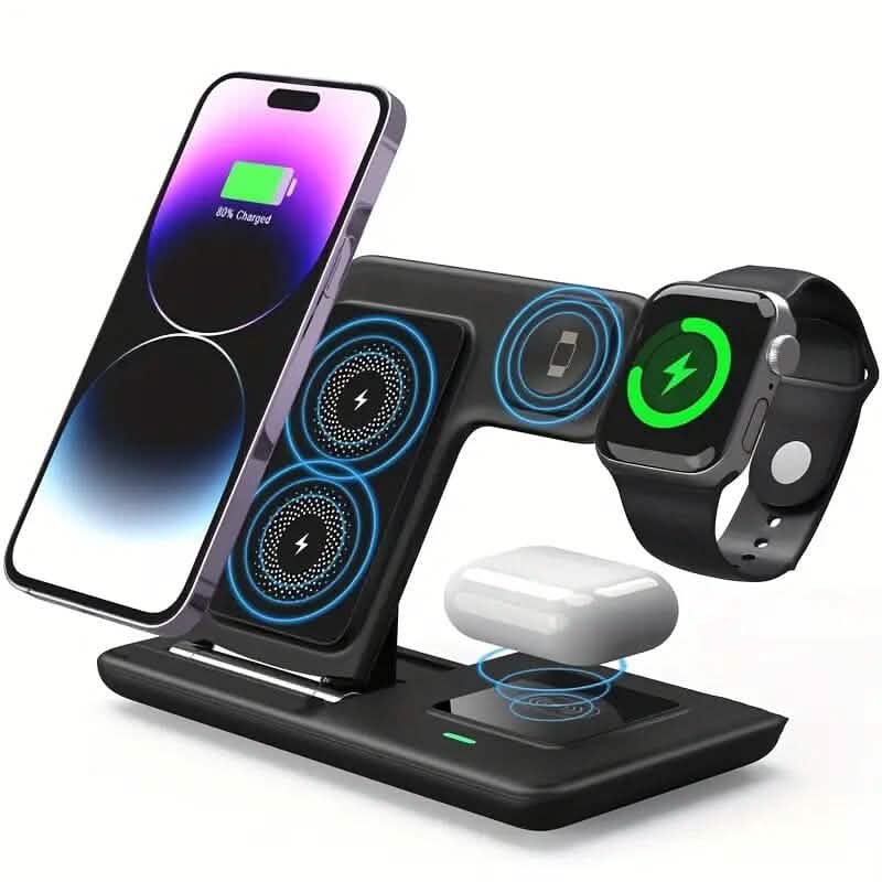 3-in-1 Wireless Charger Qi Fast 15W Charging Stand Pad DailySale