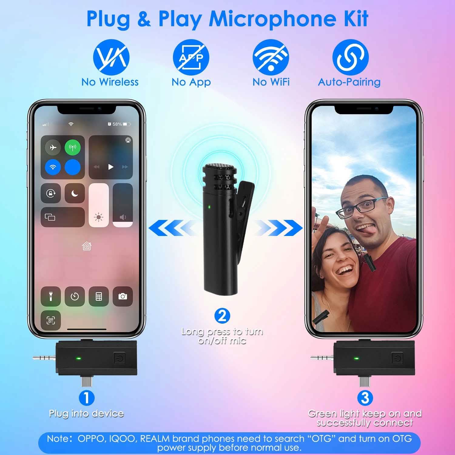 3-in-1 Wireless Clip On Microphone Omnidirectional Noise Reduction Plug DailySale
