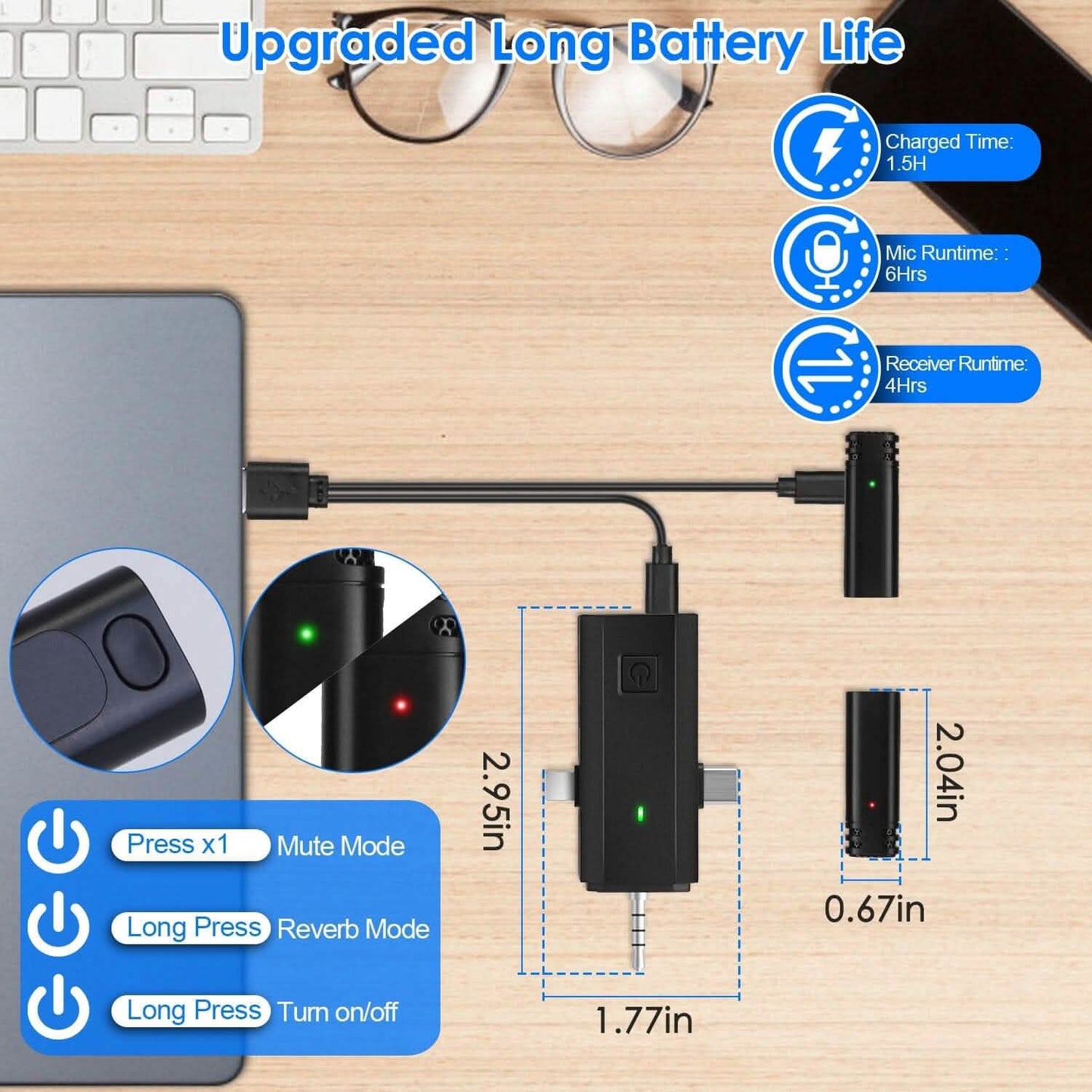 3-in-1 Wireless Clip On Microphone Omnidirectional Noise Reduction Plug DailySale