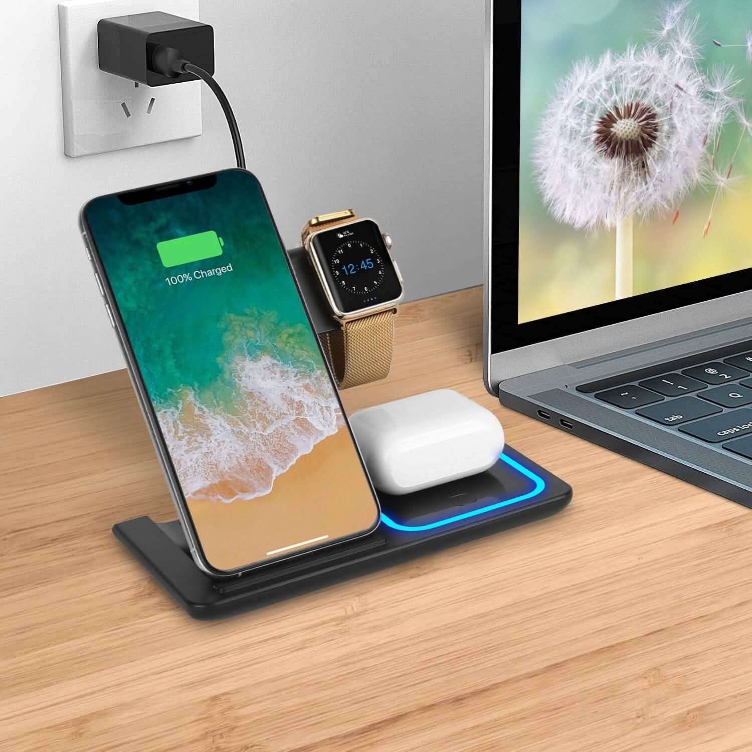 3-in-1 Wireless Fast Charging Station Dock Foldable DailySale