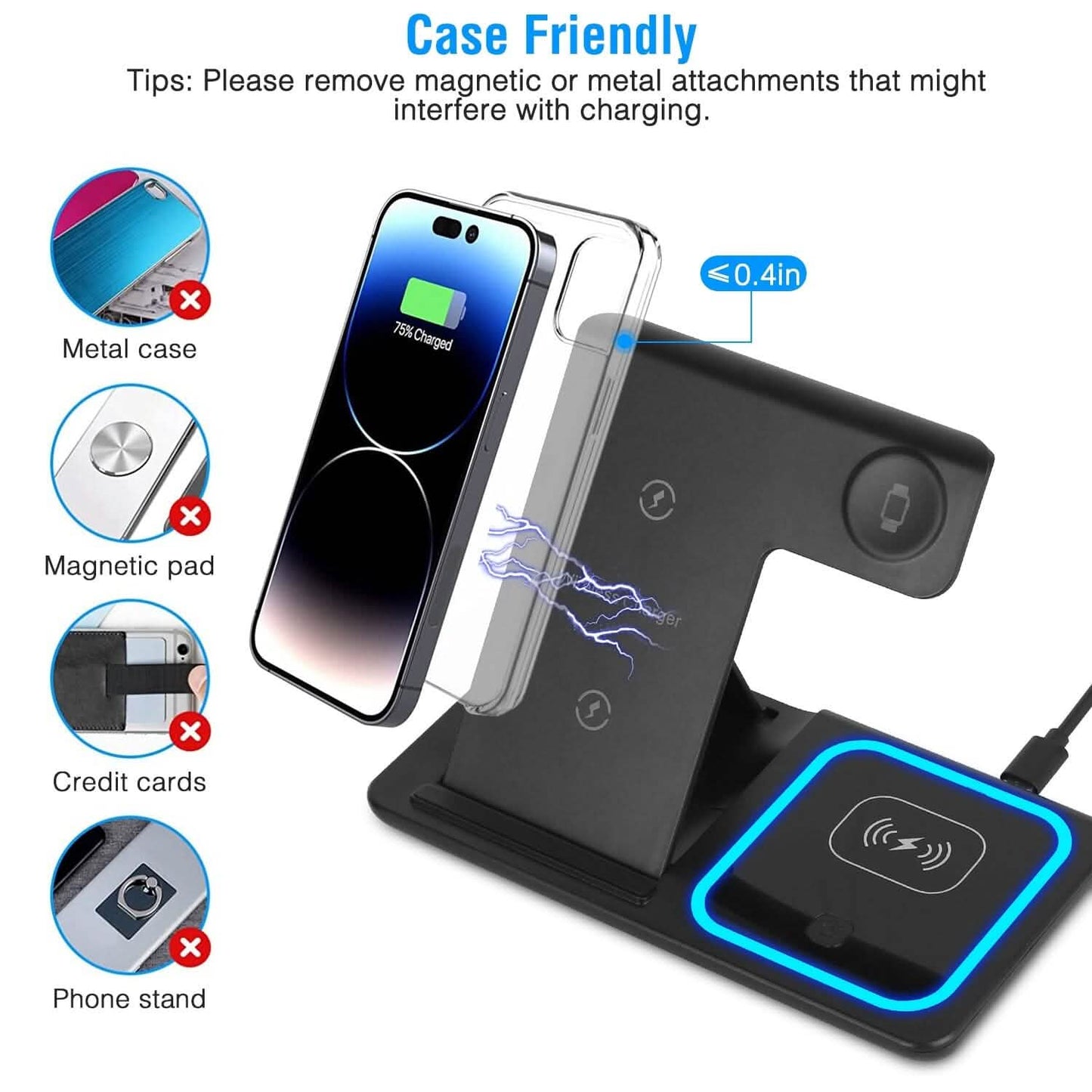 3-in-1 Wireless Fast Charging Station Dock Foldable DailySale