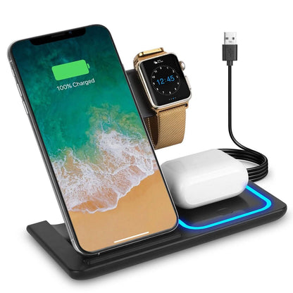 3-in-1 Wireless Fast Charging Station Dock Foldable DailySale