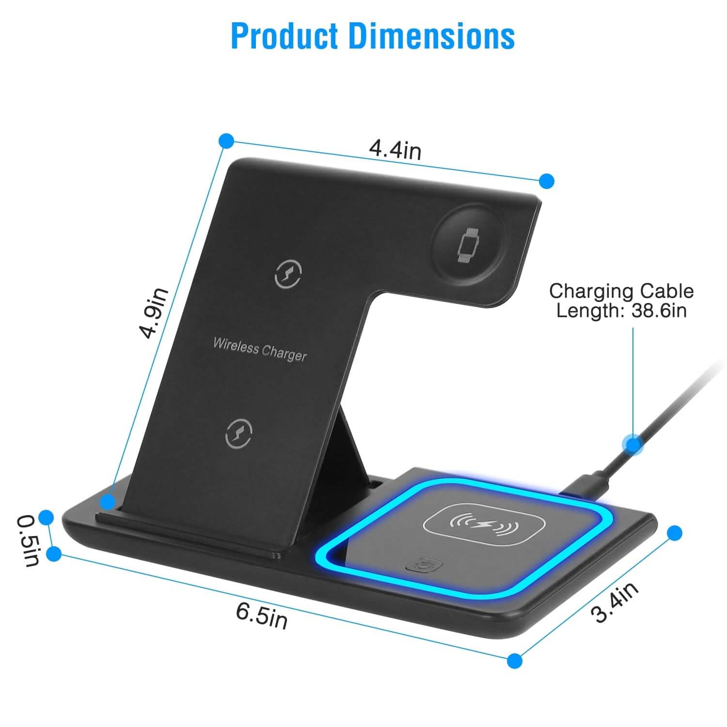 3-in-1 Wireless Fast Charging Station Dock Foldable DailySale