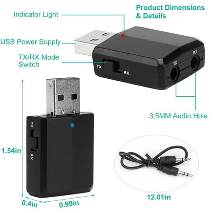 3-in-1 Wireless V5.0 USB Audio Transmitter Receiver DailySale