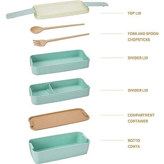 3-Layer Stackable Bento Box Japanese Lunch Box Kit with Spoon & Fork DailySale