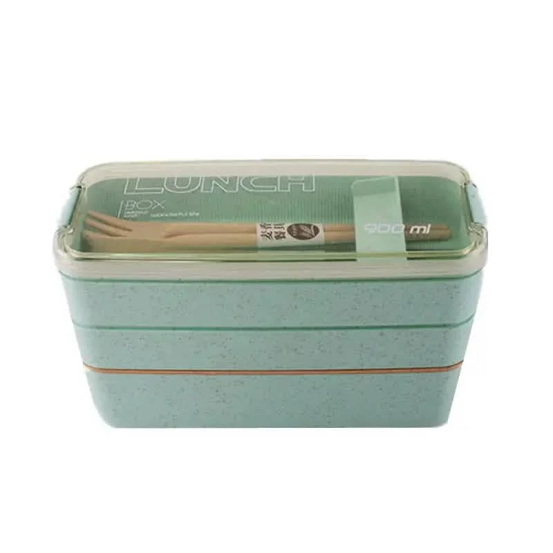 3-Layer Stackable Bento Box Japanese Lunch Box Kit with Spoon & Fork DailySale
