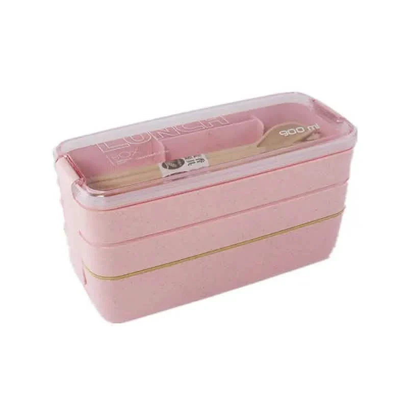 3-Layer Stackable Bento Box Japanese Lunch Box Kit with Spoon & Fork DailySale