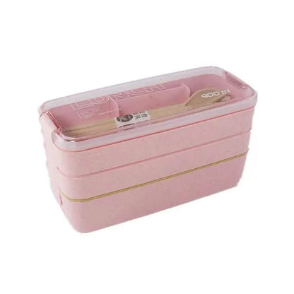 3-Layer Stackable Bento Box Japanese Lunch Box Kit with Spoon & Fork DailySale