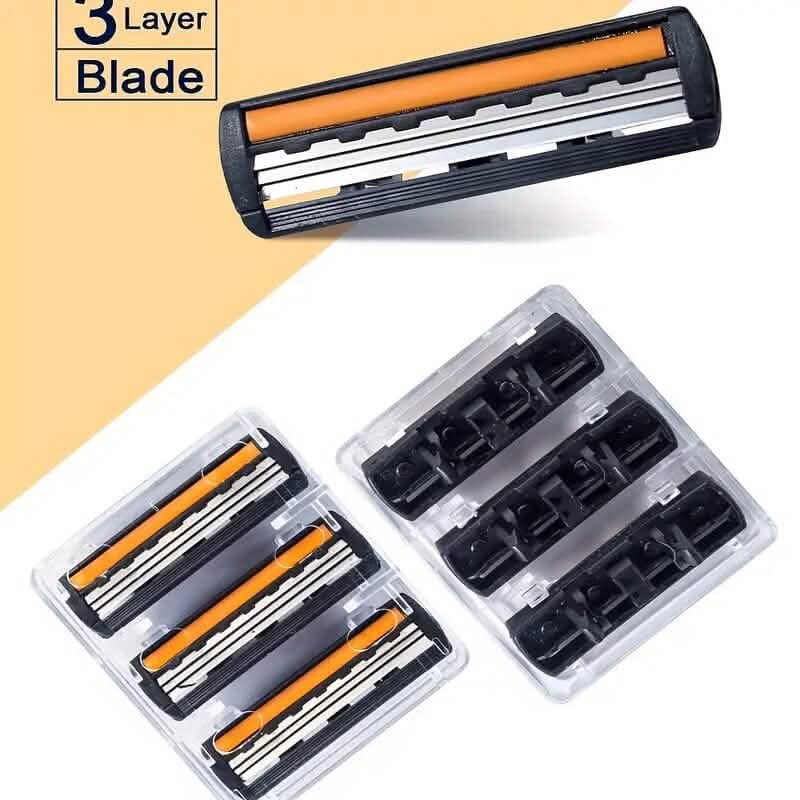 3-Layer Stainless Steel Razor Hair Removal 12 Shaving Blades and 1 Handle DailySale