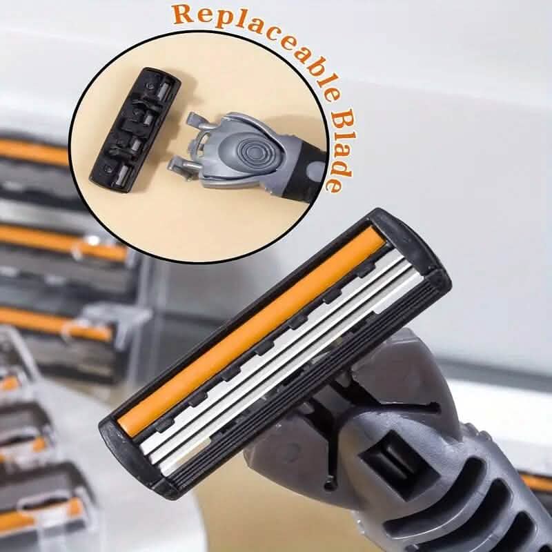 3-Layer Stainless Steel Razor Hair Removal 12 Shaving Blades and 1 Handle DailySale