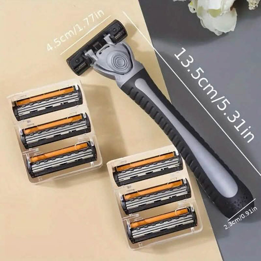 3-Layer Stainless Steel Razor Hair Removal 12 Shaving Blades and 1 Handle DailySale