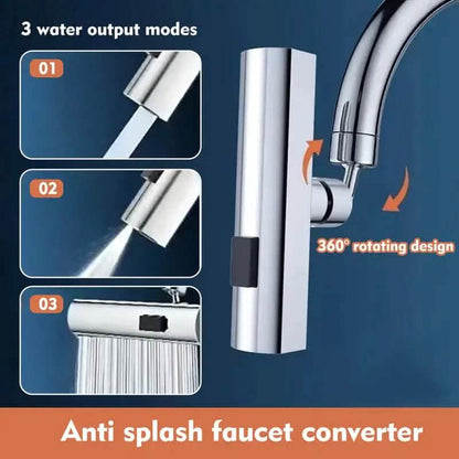 3-Mode Leakproof Sink Faucet Adapter - Durable Copper Construction for Kitchen and Bathroom DailySale