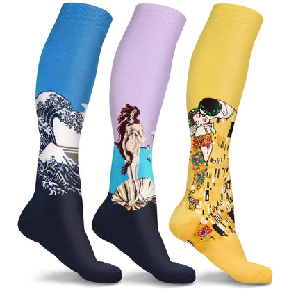 3 or 6-Pairs: DCF Famous Art Paintings Compression Socks DailySale