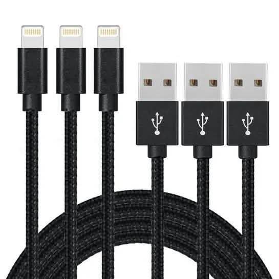 3-Pack: 10 Foot Braided Lightning Cables DailySale