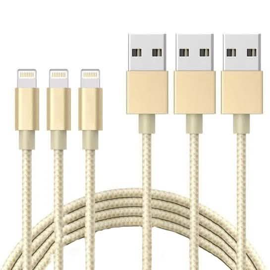 3-Pack: 10 Foot Braided Lightning Cables DailySale