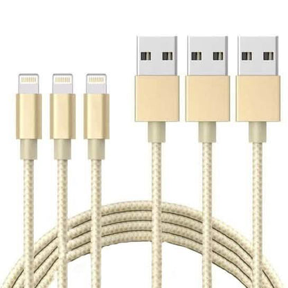 3-Pack: 10 Foot Braided Lightning Cables DailySale