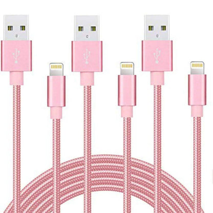 3-Pack: 10 Foot Braided Lightning Cables DailySale