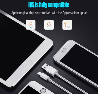 3-Pack: 10FT Heavy Duty Braided iPhone Lightning USB Cable DailySale
