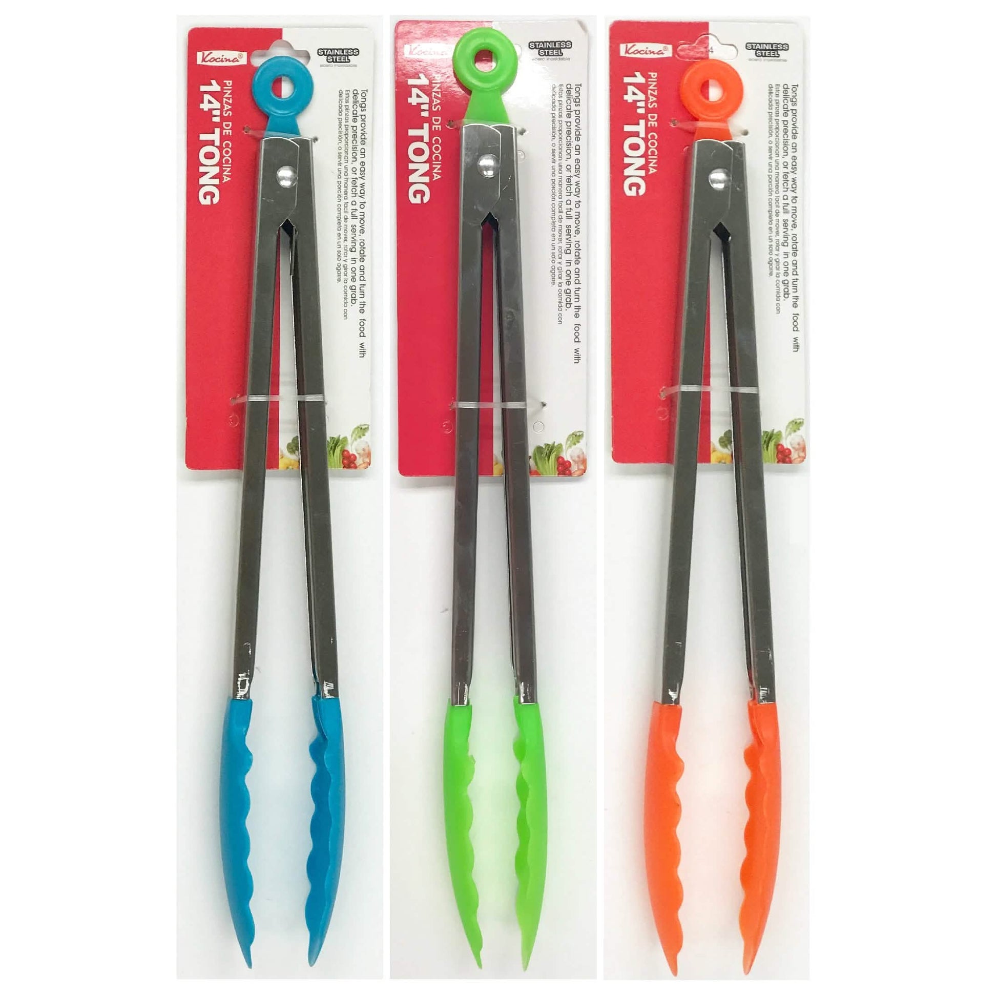 3-Pack: 14-Inch Stainless Steels Tongs DailySale