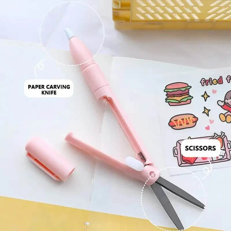 3-Pack: 2-in-1 Pen Style Scissors with Paper Cutter DailySale