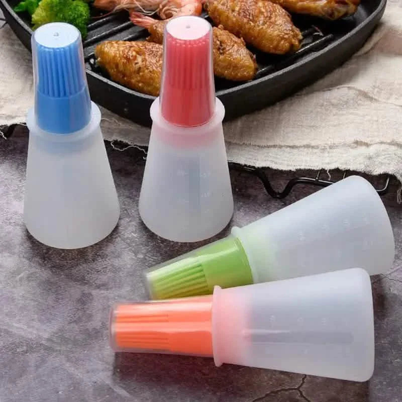 3-Pack: 2.2oz Silicone BBQ Oil Bottle Brush with Flat-Bottom Design DailySale
