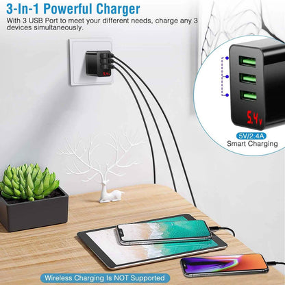 3-Pack: 3-Port USB Wall Charger DailySale