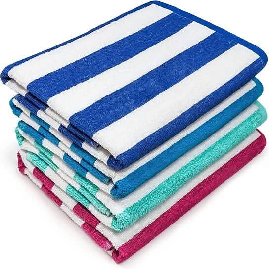 3-Pack: 30" x 60" Ultra-Soft 100% Cotton Striped Pool Cabana Hotel Beach Towels DailySale