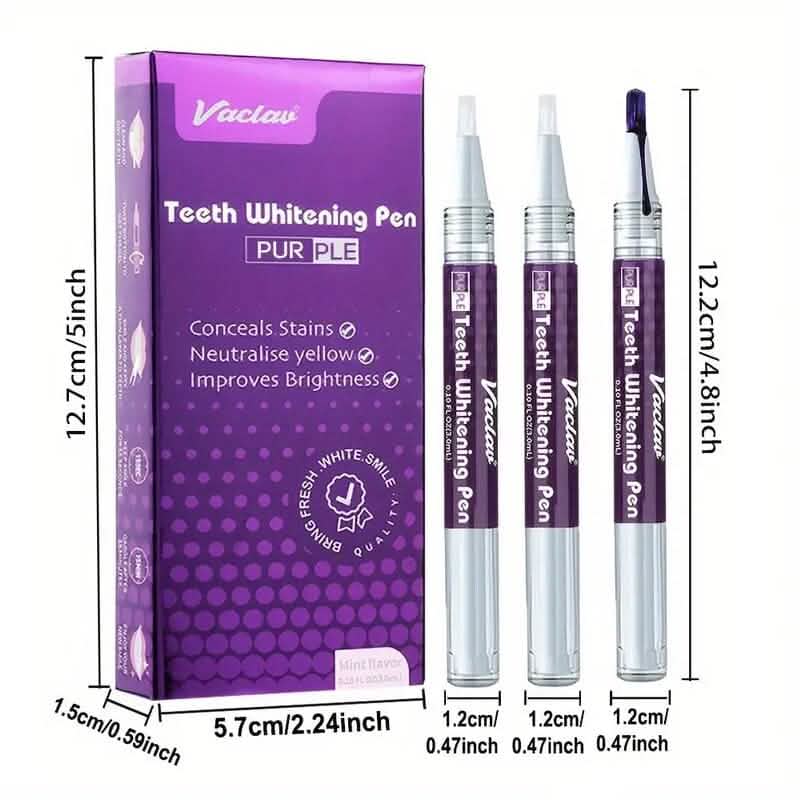 3-Pack: 3ml/0.1fl oz Mint Flavor Purple Teeth Whitening Gel Pen DailySale