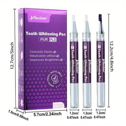 3-Pack: 3ml/0.1fl oz Mint Flavor Purple Teeth Whitening Gel Pen DailySale