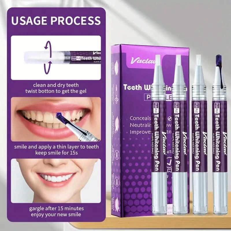 3-Pack: 3ml/0.1fl oz Mint Flavor Purple Teeth Whitening Gel Pen DailySale